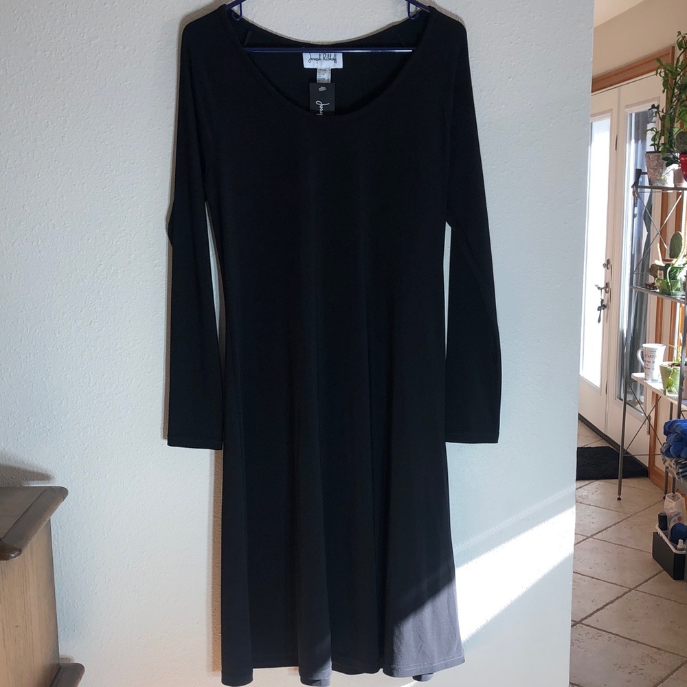 Joseph Ribkoff Black Long Sleeve Swing Dress, Size 4